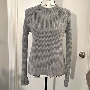 Michael Kors Grey Zipper Cable Knit Sweater